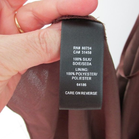 Max&Cleo Mahogany Brown Silk Chiffon Halter Dress NYE Size 10 - Picture 11 of 13